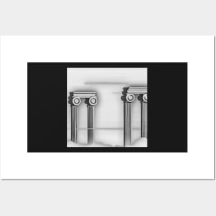 Black and white  Monumental Classical columns Posters and Art